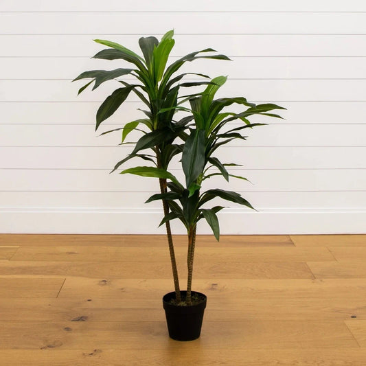 4’ Dracaena Artifical Plant w/75 Lvs Home Decor (Real Touch). Retail