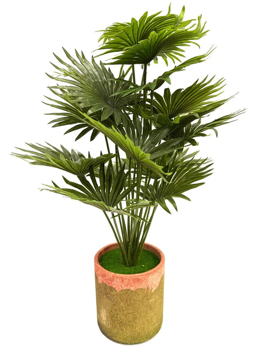 Artificial Green Fan Palm Plant ,Faux House Plants Potted Fake Plants Indoor