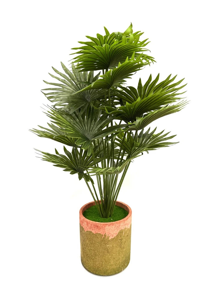 Artificial Green Fan Palm Plant ,Faux House Plants Potted Fake Plants Indoor